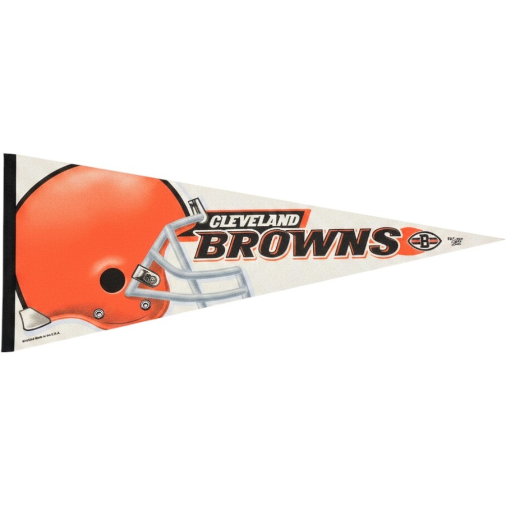WinCraft Cleveland Browns NFL Football Felt Pennant 12x30 Orange Helmet Logo USA